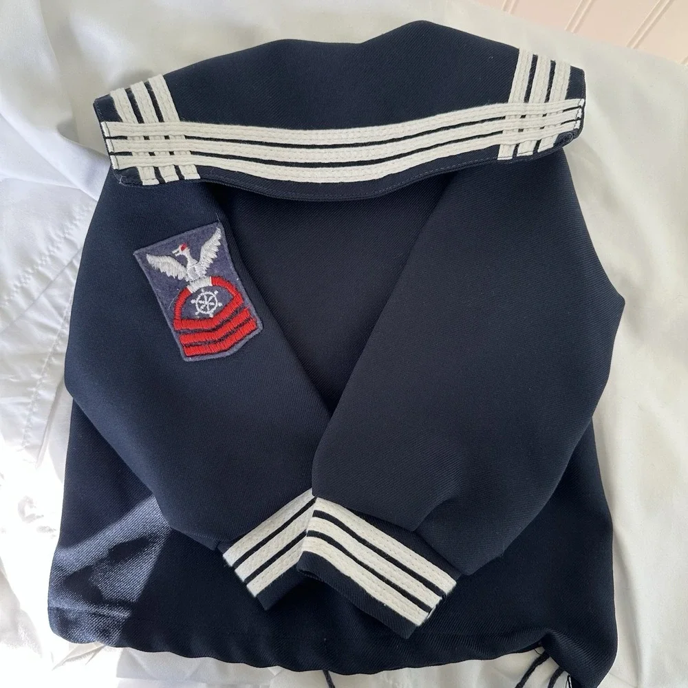 Vintage Baby US Navy Uniform Top 1950s sz 6-9mo Costume Retro Photos‎